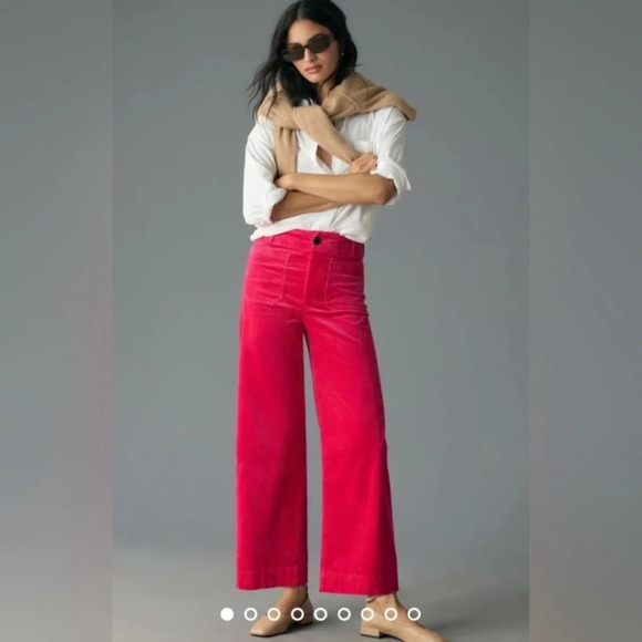 NWT MAEVE The Colette Cropped
Wide-Leg Corduroy Pants by Anthropologie - Picture 1 of 12